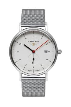 Bauhaus Herrenuhr Quarz mit kleiner Sekunde und Datum mit Metallarmband
